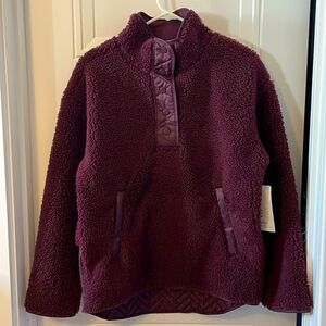 New Athleta Cozy Sherpa Snap Sweatshirt